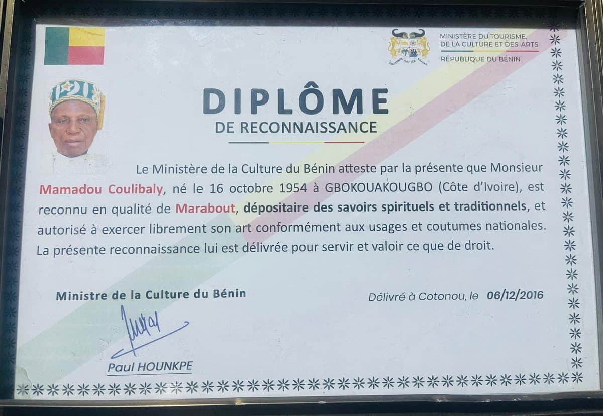 Attestation Medium Mamadou Coulibaly